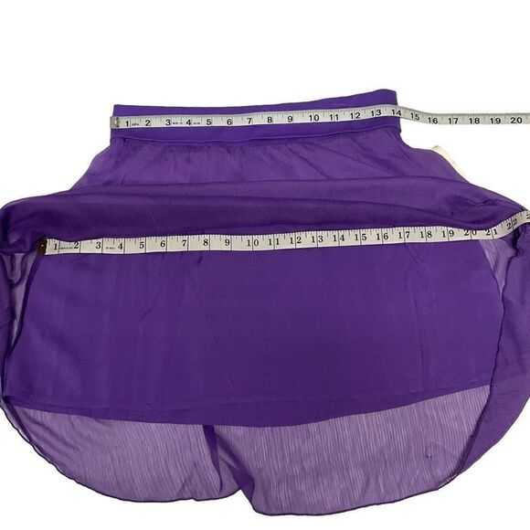 Aeropostale Mini Skirt Flare Sheer Overlay Purple Elastic Waist Junior Small - Picture 3 of 13